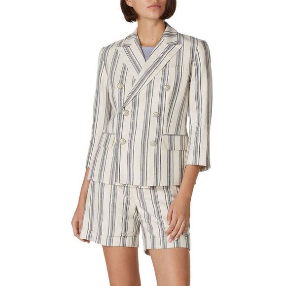 Lauren Ralph Lauren Striped Linen Twill Blazer - Picture 1 of 13